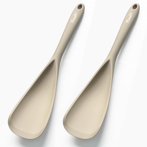 Silikon-Spatel-Löffel, ideal zum Kochen und Servieren, langlebiges BPA-freies mattes schwarzes Silikon, nahtloses Design… – Ansicht 1