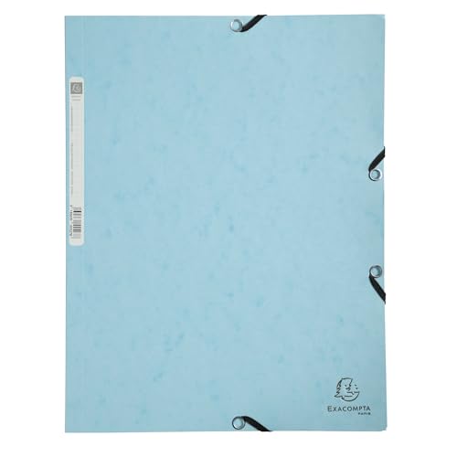 Exacompta 5 Chemises à Élastiques Aquarel 3 Rabats 400 g/m² Bleu Pastel