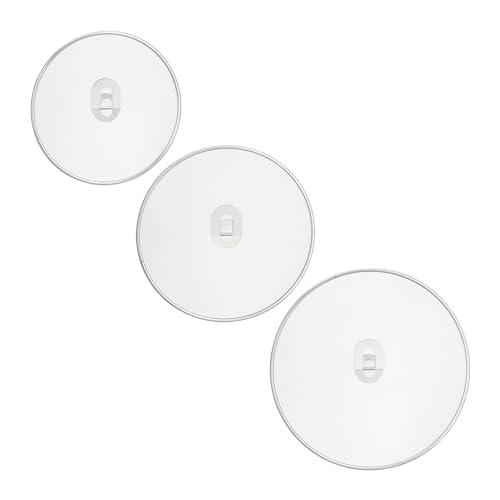 Relaxdays Pack 3 Tapas Antisalpicaduras, Sartenes de 25 & 29 & 33 cm, Protectores Anti Salpicaduras con Asa, Plateado, Acero Inoxidable, 0,5 x 33 x 33 cm