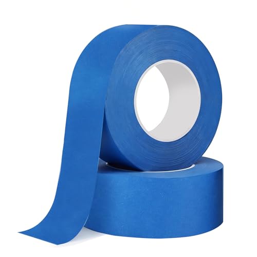 Duccinp Blue Painters Tape 1.41 Inch Wide 2 Rolls Masking Tape 1.41 Inch x 55 Yards Strong Adhesion Painters Tape No Residue Blue Masking Tape for Painting DIY Packaging & Multi-Surface Use