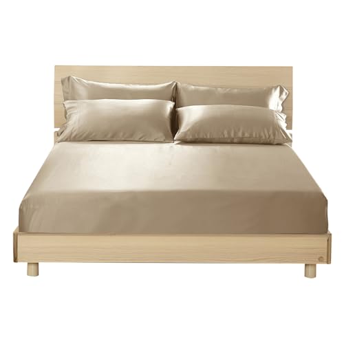 LILYSILK Mulberry Silk Fitted Sheet Deep Depth 19 Momme Sold Separately Double...