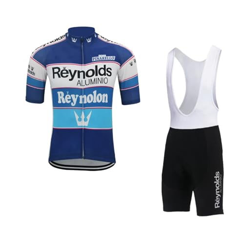 RDCYCLIST Retro Equipo Conjunto Maillot Ciclismo Para Hombre, Camiseta Ciclismo MTB Transpirable Culotte Corto Secado Rápido Paddad (3XL