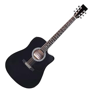 Alternative view of Classic Cantabile guitare acoustique folk avec micro guitare, set démarrage à 4 pièces, noir