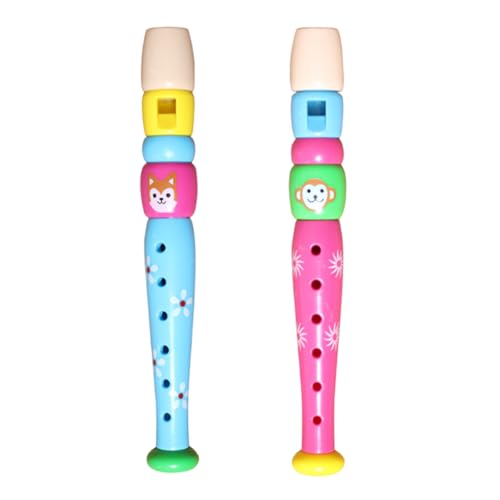 generic - 2 Pcs Plastic Recorders for Children Beginners, Recorder Instrument Colorful Toy Trumpet Flute Instrument Music Sound Toys for Boys and Girls Early Education Stage Performance Prop