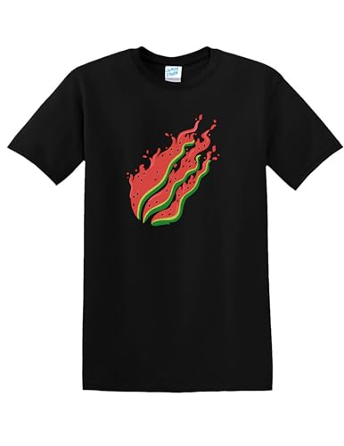 Moonbow Unique Black T-Shirt with Fiery Watermelon Claw Mark Design | Cool Graphic Tee for Trendy Fashion | Soft Cotton Unisex Shirt | Streetwear Style Outfit | Bold Aesthetic Print