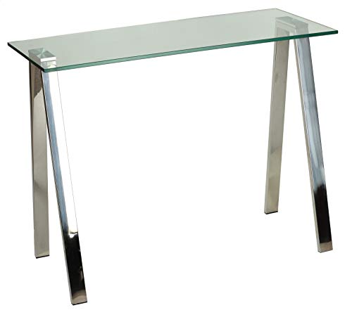 Cortesi Home Trixie Glass Top Desk/Console Table...