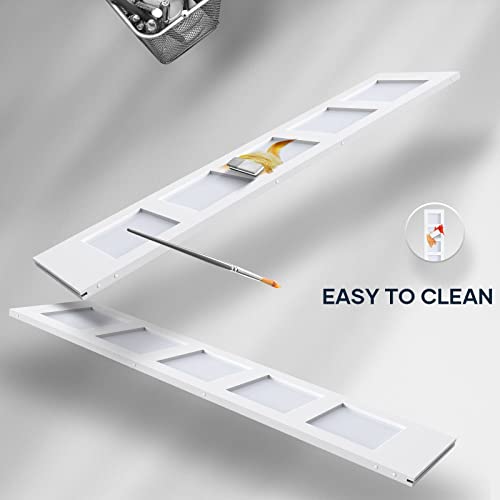 Easelife 48In X 84In (Double 24In×84In Door) Glass Barn Door With 8Ft Sliding Double Door Hardware Kit Included & Handle,Solid Lvl,Water-Proof Surface,Diy Assembly,5-Panel Glass,White #TOP4