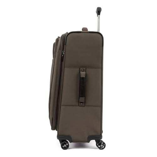 Image of Travelpro Tourlite Softside 25 inch Expandable Luggage with 4 Spinner Wheels, Lightweight Suitcase, Checked Medium, Espresso Brown