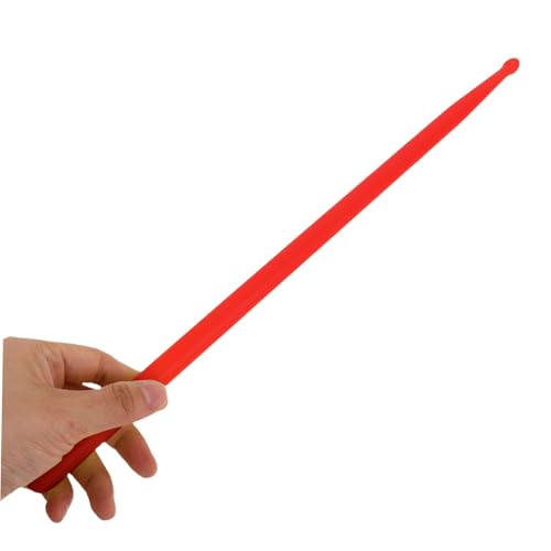 Baquetas para batería BESPORTBLE de plástico con diseño único y mango antideslizante, color rojo, para batería, jazz y baterías electrónicas miniatura 4