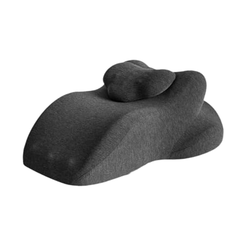 Image of Face Down Pillow Comfortable Back Support for Reading Sleeping Women Dark Gray