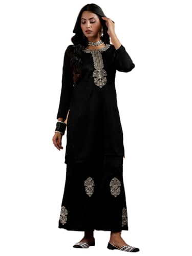 Image of Libas Womens Embroidered Velvet Co ord Set for Women | daily wear | casual wear | office wear