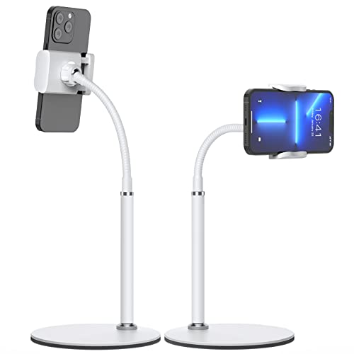 Cell Phone Stand, 360° Angle Height Adjustable Phone Holder for Desk Flexible Desktop Mount for iPhone 14, 13 12 11 Pro Mini, Xs, XR, X, 8, 6s, SE, Samsung S22 S21, 3.5-6.5 Smartphones