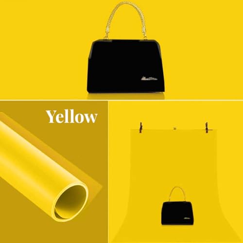 Image of SMILEDRIVE Photography Background Sheets, 60 x 120 cm, Grey & Yellow | Waterproof, Wrinklefree, PVC Material
