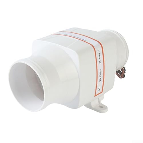 Yuanpgky Soplador eléctrico de sentina marino en línea de 4 pulgadas, 12 V, 270 CFM, con carcasa ABS y hoja de nailon para ventilación del motor de barco, compatible con conductos de 105 mm