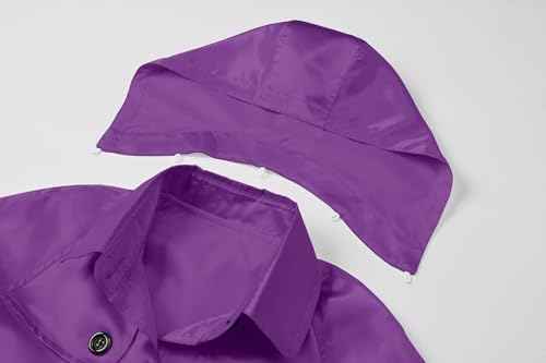 Betusline Girls Satin Trench Coat Fashion Single Breasted Cute Sparkly Hooded Outwear Jacket3