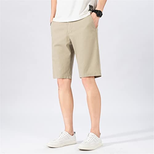 Short homme élastique stretch en coton léger coupe business chic kaki