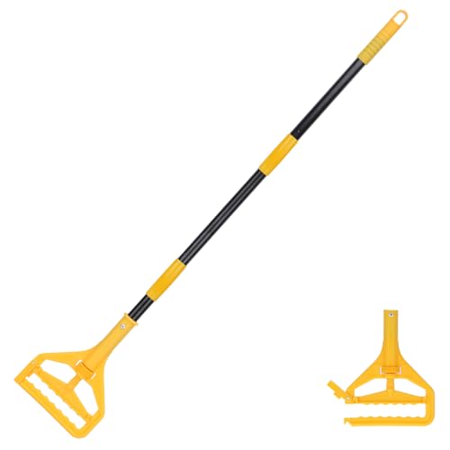 Image of Mop Handle Commercial Heavy Duty - 57 Inch Industrial Metal Mop Stick Replacement for Floor Cleaning - Professional Mops Head Replacement Holder