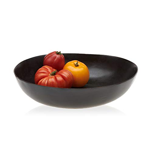Libbey Prologue Drift Handmade Large Ceramic Serving Bowl, Black