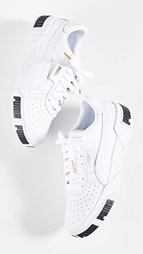 PUMA PUMA Women's Sneaker,white-metallic gold, White-Metallic Gold 6 medium