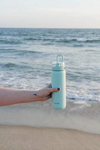 Ello Garrafa de água de aço inoxidável isolada a vácuo Cooper com canudo de silicone antimicrobiano,