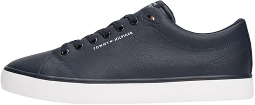 Tommy Hilfiger Uomo Sneakers Vulcanizzate Core Low in Pelle, Blu (Desert Sky), 42