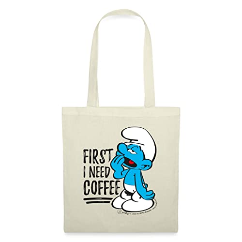 Spreadshirt® Les Schtroumpfs Le Schtroumpf Paresseux Sac en Tissu, Nature