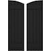 Ekena Millwork ARW101BE518X54BLH Americraft Five 2 Exterior Real Wood Joined Board-n-Batten Shutters w/Elliptical Top (Per Pair), 17 1/2"W x 54"H, Black
