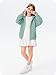 Haloumoning Girls Zip Up Hoodie Kids Fashion Oversized Textured Sweatshirt Jacket with Pockets 5-14 Years Light Green