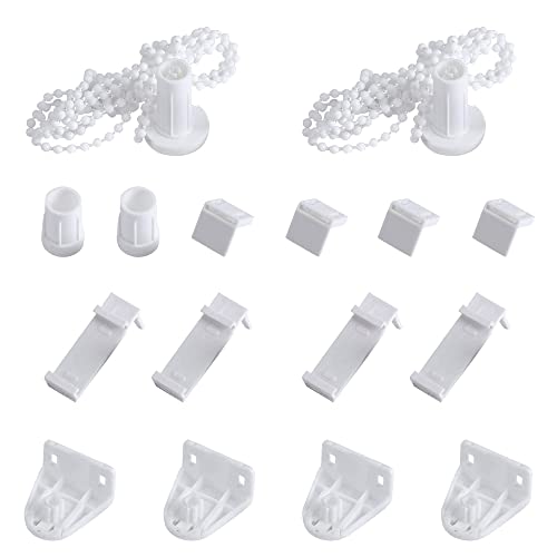 TOOYOO Rollo Halterung Fenster Fittings,2 Sätze 17mm Fitting Klemmträger Beschläge Reparatur Ersatzteile Ohne Bohren für Verdunkelungsrollo, Klemmfix-Rollos, Doppelrollo Cover