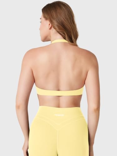 YEOREO CoreFlex U Neck Workout Sports Bra Milk Yellow S - 3