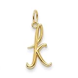 Charm America- Letters A-Z Small Initial Charm For Necklace - 10 Karat Gold -Letter Pendant Necklace for Women - Fashion Jewelry