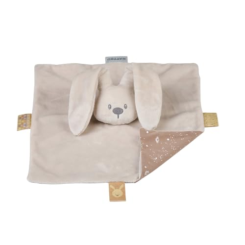 Nattou Plush Bunny, Companion from Birth, Approx. 28 cm, Glow in The Dark, Polyester/Cotton Knit, Lapidou, Beige