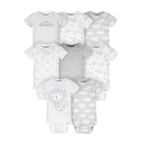 Image of Gerber unisex baby 8-pack Short Sleeve Onesies Bodysuits and Toddler T Shirt Set