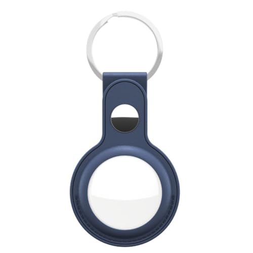 Keybudz - Leder-Schlüsselanhänger für AirTag, 2 Stück (Farbe: Kobaltblau)