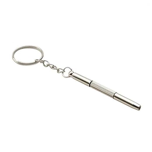 jieGorge 3PC Mini 3 in 1 Screwdriver Tool Repair Set Keyring For Watch Glasses, Tools & Home Improvement for Easter Day (Silver)