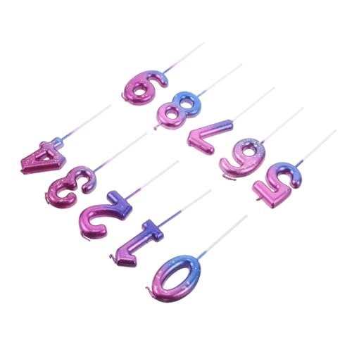 Cabilock 10PCS Gradient Number Candles with Sturdy Base for Birthday and Wedding Cake Decoration Creative for Festive Celebrations and Party Centerpieces