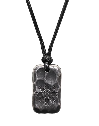 Image of Ankiyabe Stainless Steel Norse Viking Rune Pendant with Adjustable Braided Rope Good Luck /Love /Strenght /Health Viking Symbol Necklace for Men Women