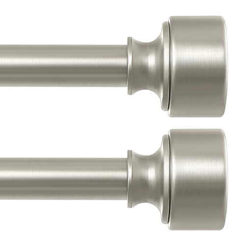 CURTAIN RODS™ Designer Curtain Rod, 48-88 Inch, Satin Nickel