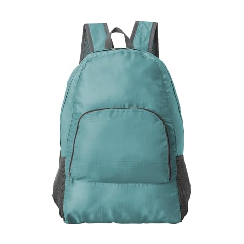 Mochila Dobrável 21L Em Nylon Impermeável Compacta (Azul Claro)