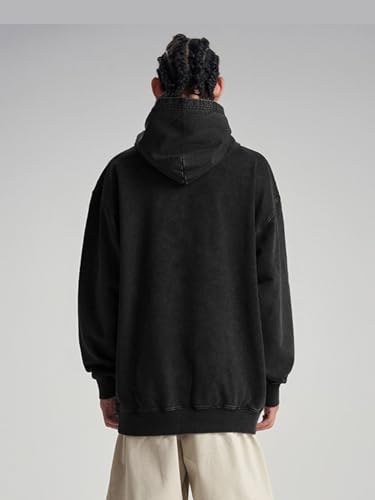 Oversized Hoodie for Men Trendy Washed Sweatshirt for Adult Loose Fit Cotton Pullover for Youth3