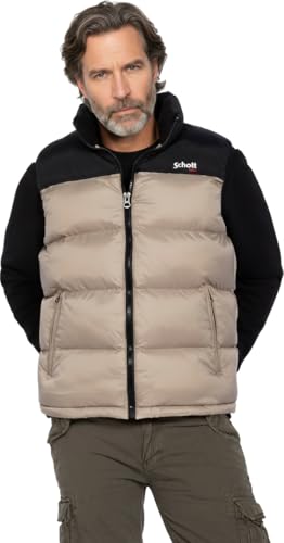 Schott NYC Mixte Utahv GILET DOUDOUNE EMPIECEMENT EPAULE SCHOTT, BEIGE, XS EU
