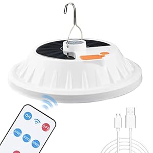 120 LED Solar Camping Licht Zelt Laterne mit Fernbedienung USB Wiederaufladbare Power Bank Batterie Outdoor Arbeitslicht…