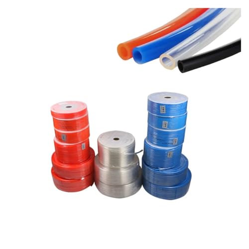 DQFOCPHHAA 10 Meters Pneumatic Component Air Compressor PU Tube Air Hose Pipe PU 6mm OD x 4mm ID LIUZIIHAYIN(Rot)