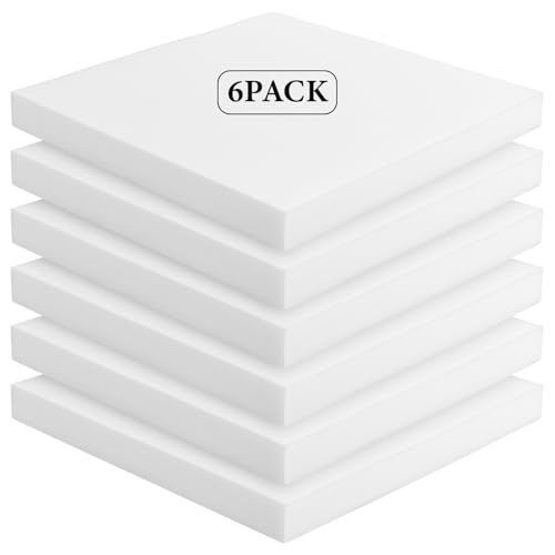 FUANGUI 6-Pack 20x20x2" Upholstery Foam Cushions