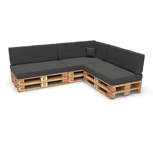 POKAR Palettenkissen Palettenauflagen mit abnehmbarem Bezug Palettenmöbel Palettensofa 8er Set:...