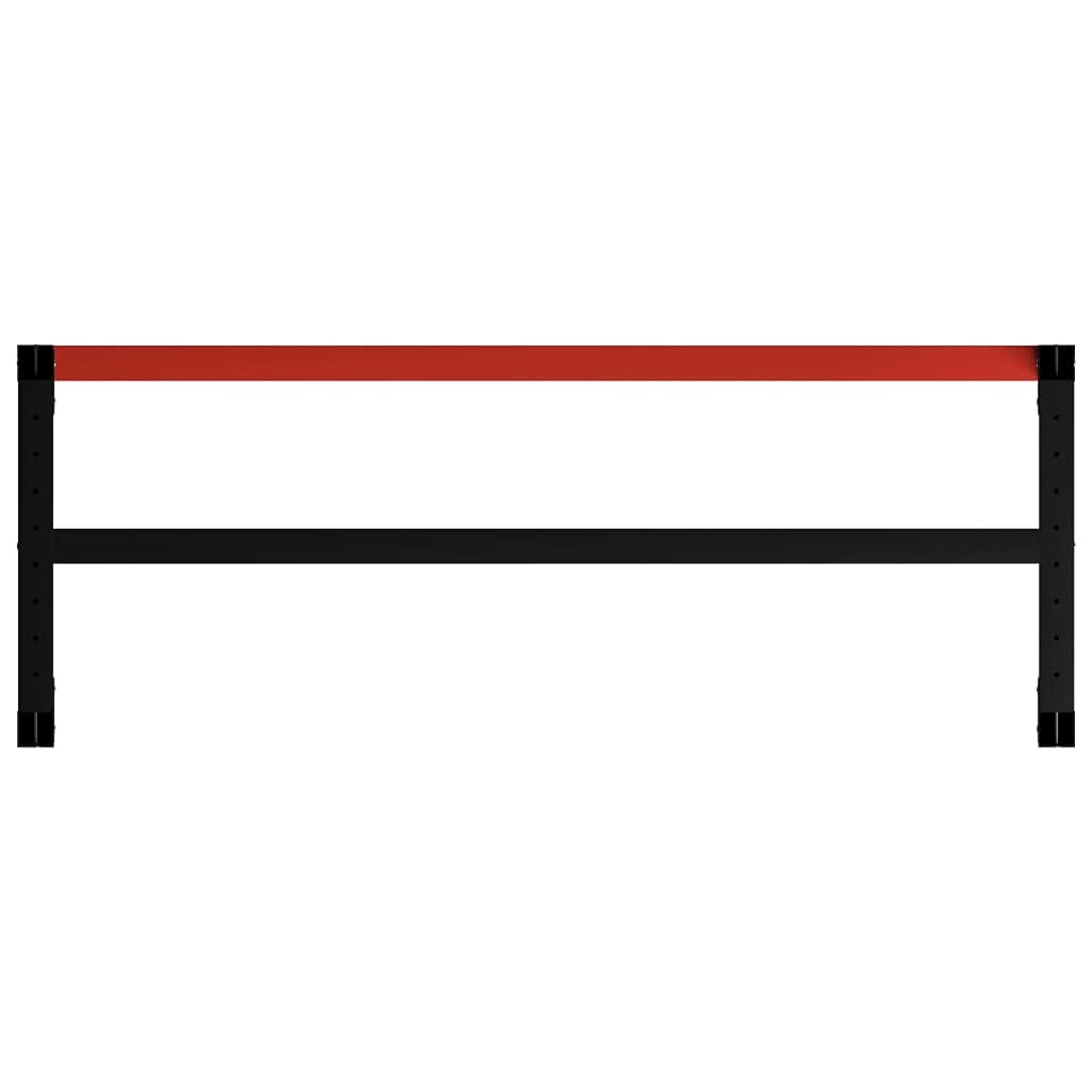 Generic Metalowa Rama Stołu Warsztatowego Czarno-czerwony stół Warsztatowy do Warsztatu Garażowego (80 X 57 X 79 cm) (150 x 57 x 79 cm)