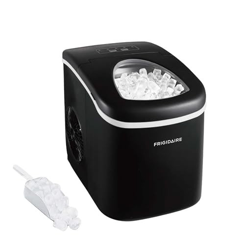 FRIGIDAIRE EFIC101-BLACK Ice Maker Machine for Countertop, 26 lbs, Adjustable Ice Cube Size,...