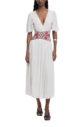 Image of Desigual Women's Embroidered Cut-Out Dress