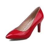 Leistung: Wandern. WIKAI Frauen Heels Frühling Sommer Herbst Winter Komfort Neuheit PU-Kunstleder Hochzeit Büro & Karriere Party & Abendkleid Casual Ferse, Ruby, US 9.5-10/EU 41/ UK 7,5-8/CN 42