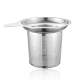 Loses Tee-Ei für Premium 304 Stahlgeflecht Kugelsieb für gemahlenen Kaffee Rooibos Chai - Ultrafeiner Filterkorb mit Griff für Teekanne Flasche 2,2 Zoll